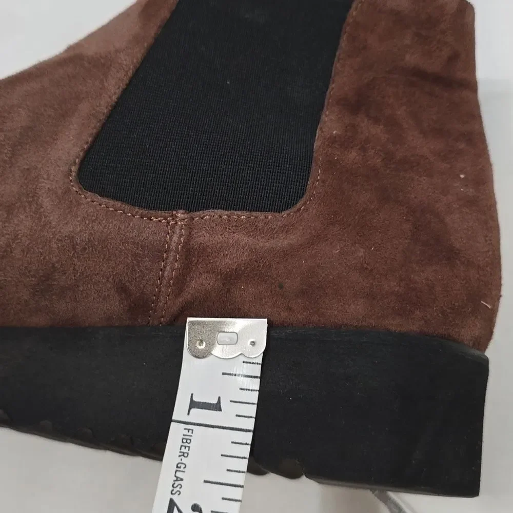 Amalfi Brown Suede‎ Leather Pull On Chelsea Boots 11M